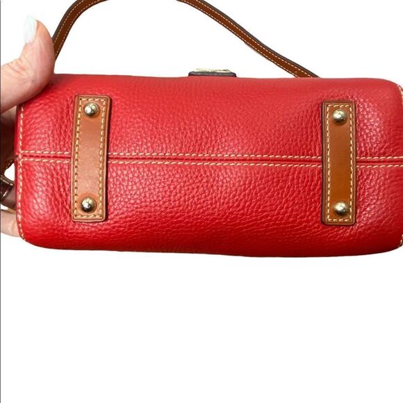 Dooney & Bourke Saffiano Cameron Pebble leather Crossbody in tomato red NWOT COA - Picture 9 of 16
